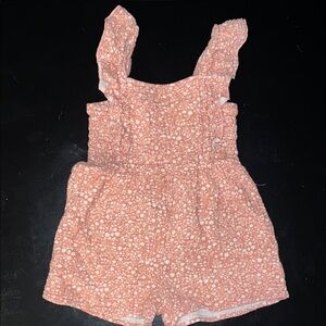 Pink Floral Ruffle Romper